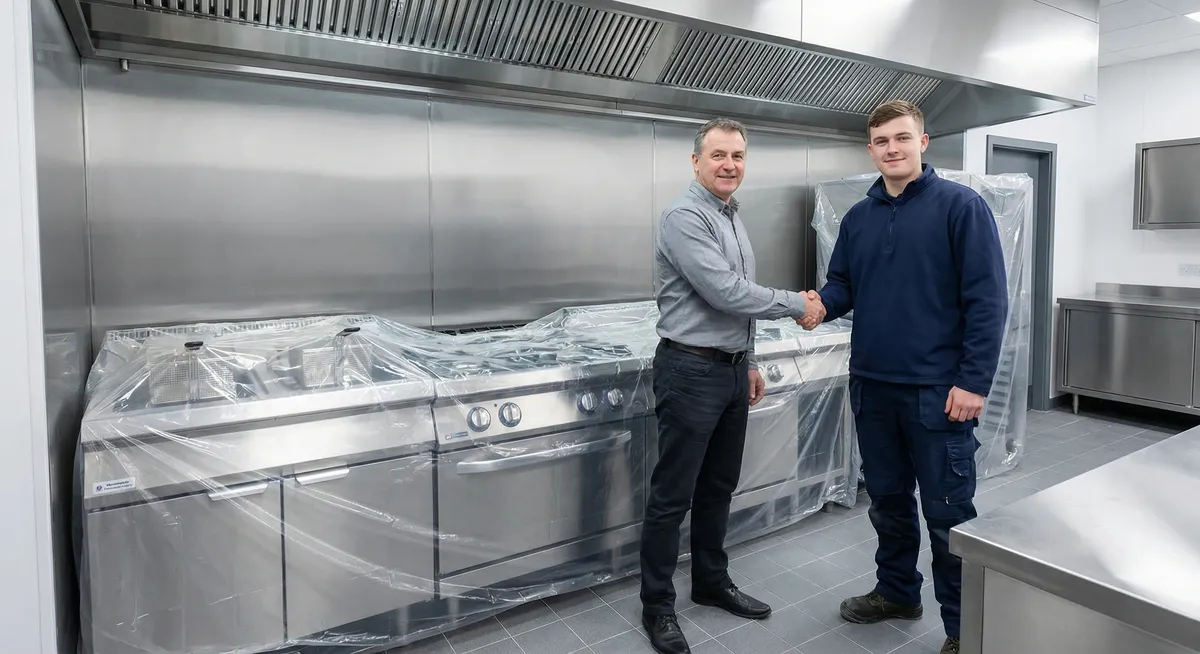 Dallas restaurant manager reviewing completed hood cleaning service